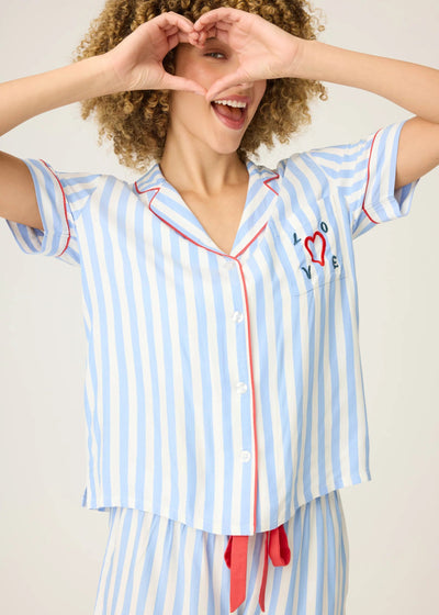 PJ Salvage Lady Luck Striped PJ Short Set