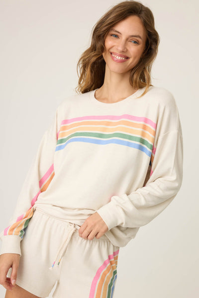 PJ Salvage Over The Rainbow Long Sleeve Top Light Oatmeal