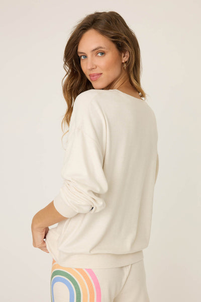 PJ Salvage Over The Rainbow Long Sleeve Top Light Oatmeal