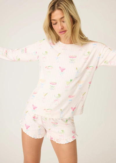 PJ Salvage Pretty Punch Cocktail Print L/S Top