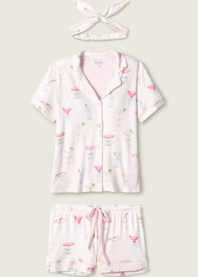 PJ Salvage Pretty Punch Cocktail Print 3-Piece Short Set