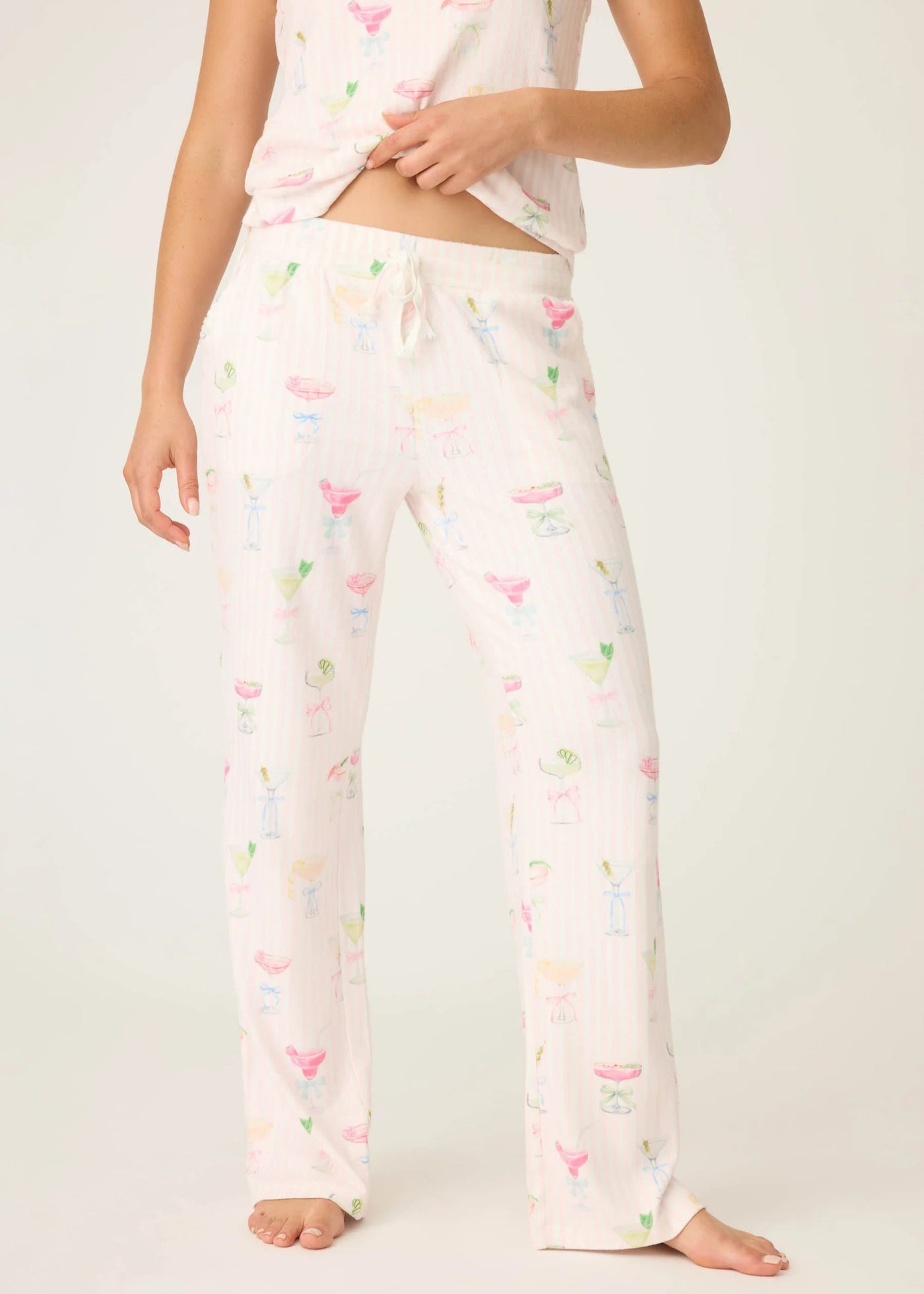 PJ Salvage Pretty Punch Cocktail Print Open Leg Pants