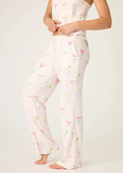 PJ Salvage Pretty Punch Cocktail Print Open Leg Pants