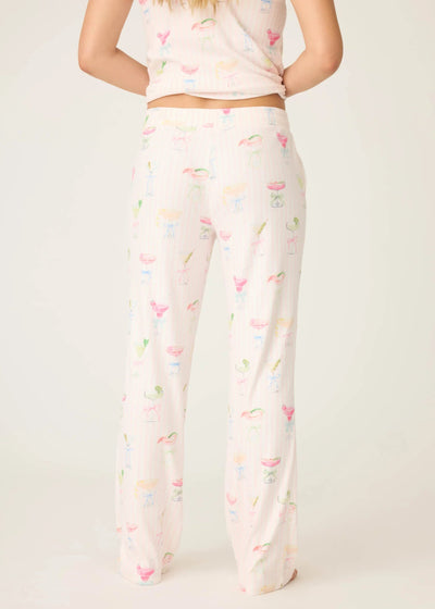 PJ Salvage Pretty Punch Cocktail Print Open Leg Pants