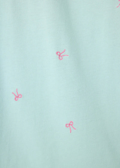 PJ Salvage Pretty Punch Bow Print Short Set Light Mint