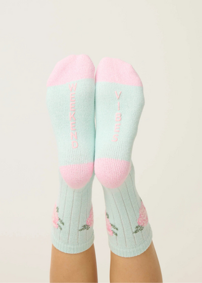 PJ Salvage Secret Garden Ribbed Crew Socks