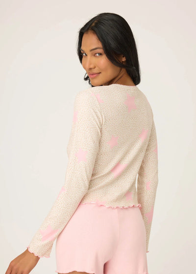 PJ Salvage Stay Wild Long Sleeve Top Oatmeal