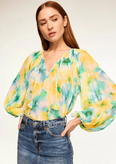 Misa Citron Water Colour Blouse