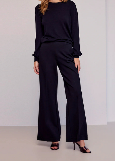 SUMMUM Trousers Boot Cut Ponte Pants Black