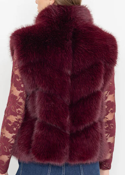 Generation Love Rosario Faux Fur Vest Cabernet
