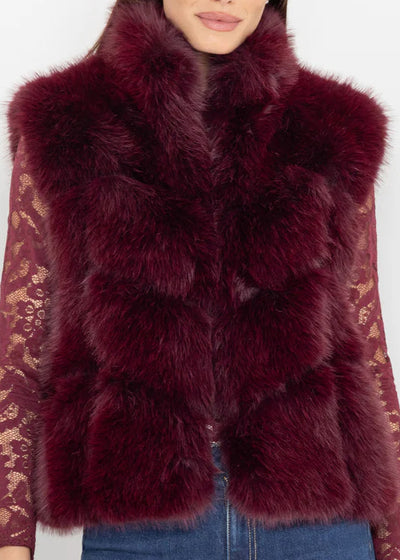 Generation Love Rosario Faux Fur Vest Cabernet
