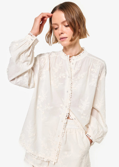 Cami Palmyra Blouse Macadamia