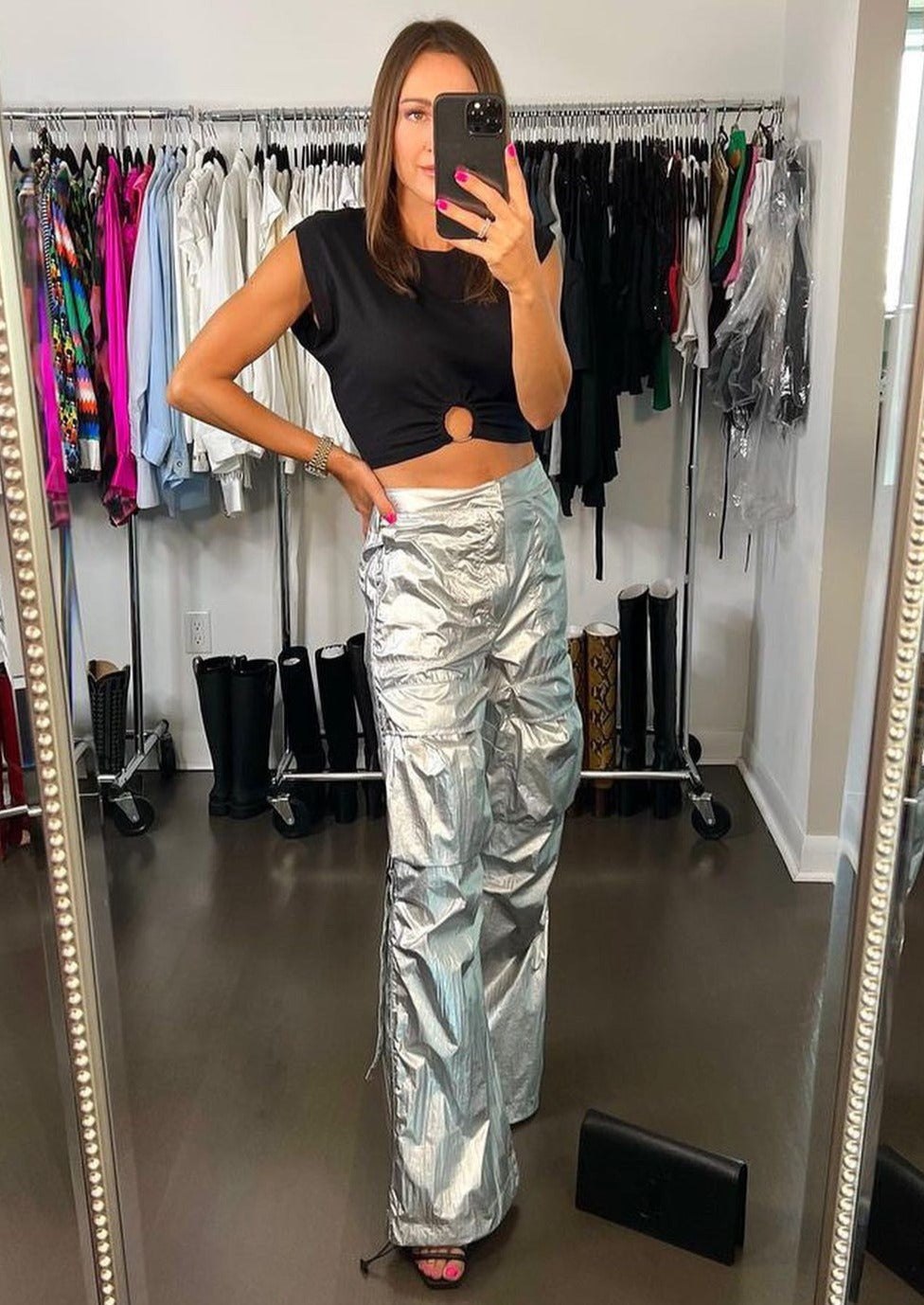 CHRLDR Cynthia Ring Crop Top - Black