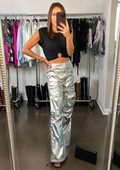 CHRLDR Cynthia Ring Crop Top - Black