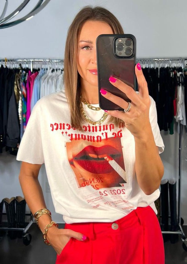 Zadig & Voltaire Ton Quintessence Bouche Tee - White