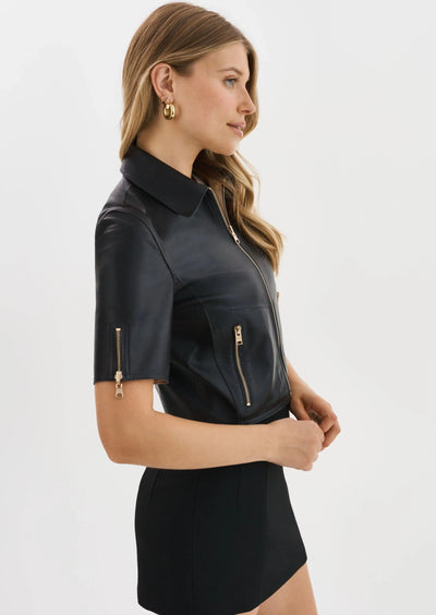 Lamarque Sevana Reversible Leather Jacket - Black/Gold Media