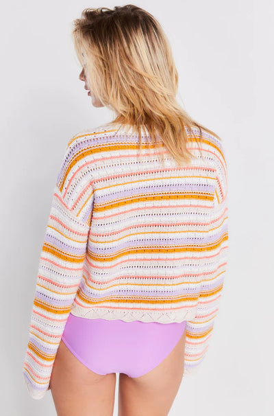 Lisa Todd Shore Thing Knit Scalloped Sweater - Natural