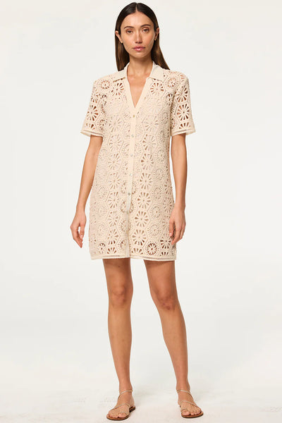 MISA Cotton Crochet Carmel Dress