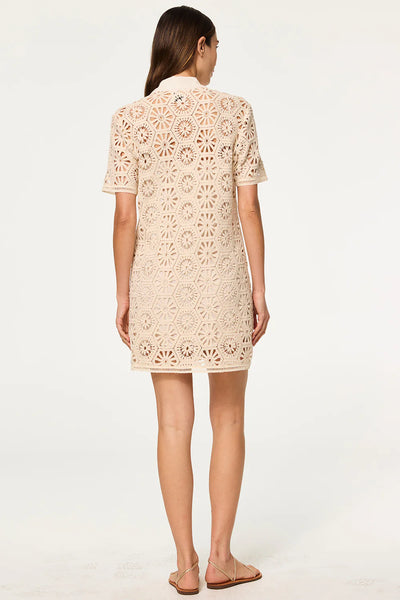 MISA Cotton Crochet Carmel Dress
