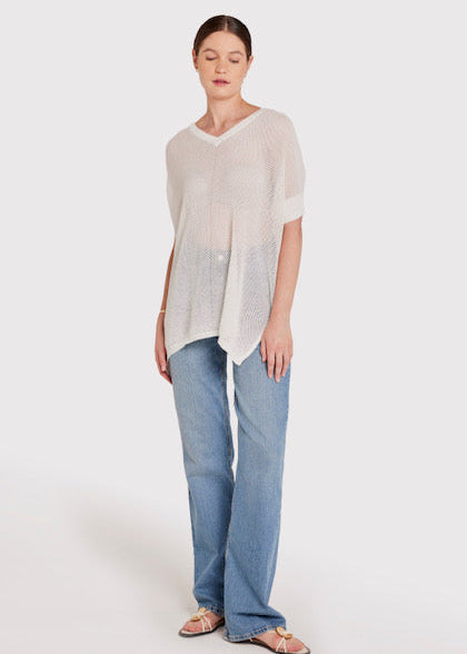 WISPR Chevron Pointelle Bronte Top Ice Water
