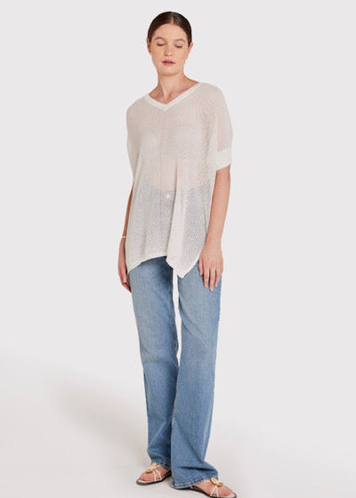 WISPR Chevron Pointelle Bronte Top Ice Water