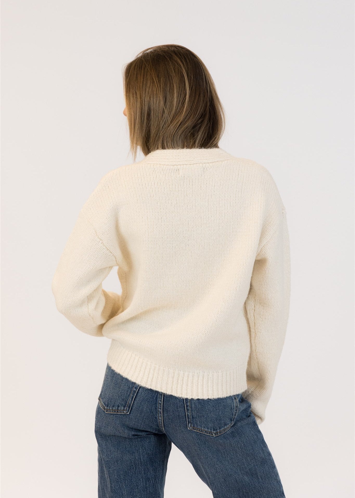 Lyla & Luxe Stella Heart Cardigan Off White