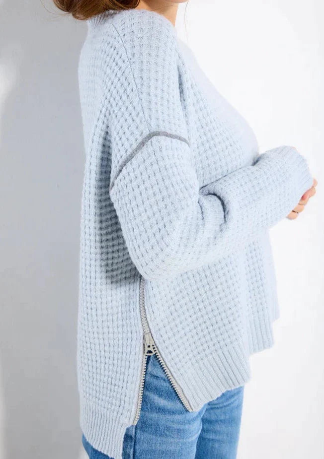 Lisa Todd Stitch Me Sweater - Barely Blue