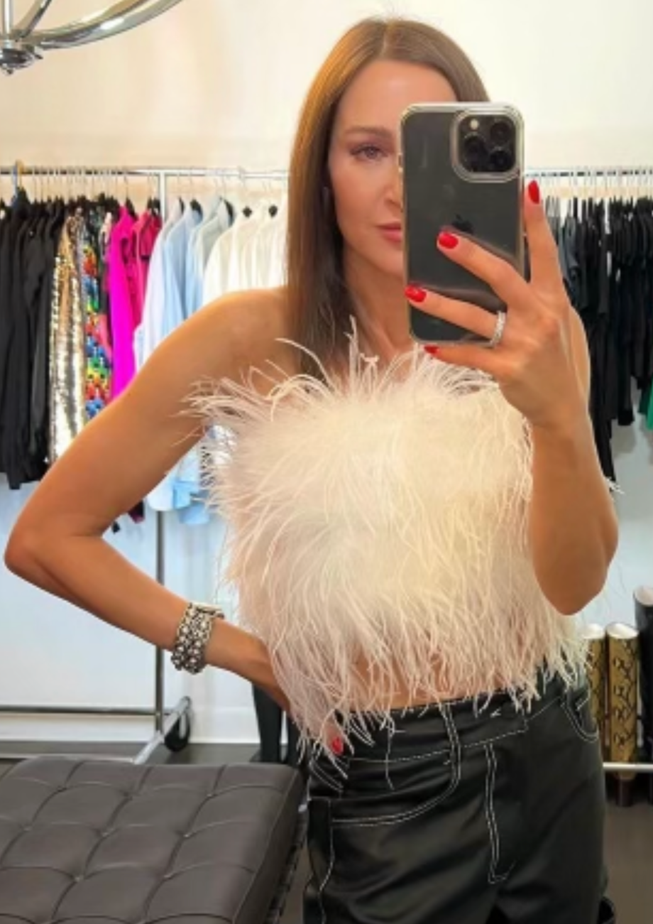 Lamarque Zaina Feather Bustier - White