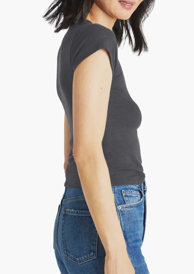 Splendid Candice S/S Crew Tee - Charcoal
