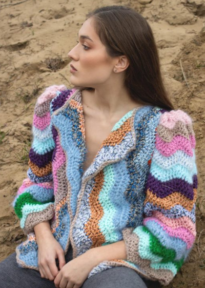Maridruna Unique  Zig Zag Multi Cardigan