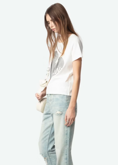 Zadig & Voltaire Alys Big Heart Strass Tee - White