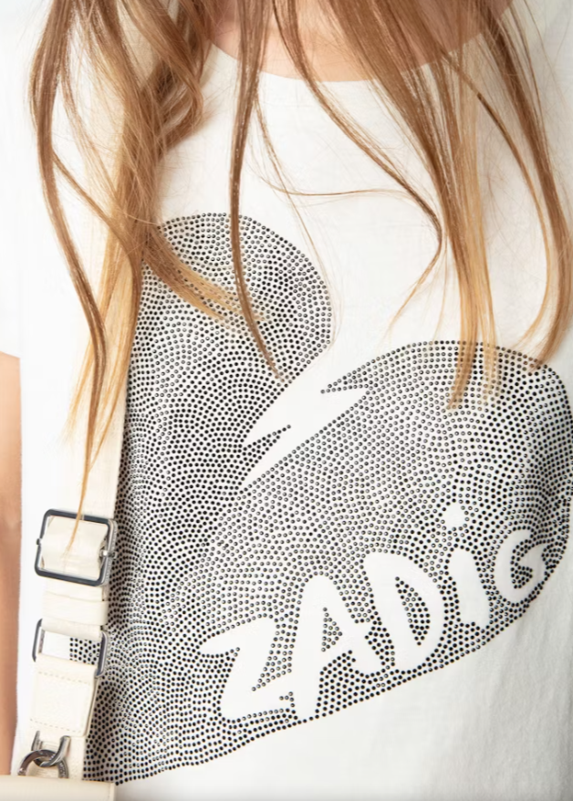 Zadig & Voltaire Alys Big Heart Strass Tee - White