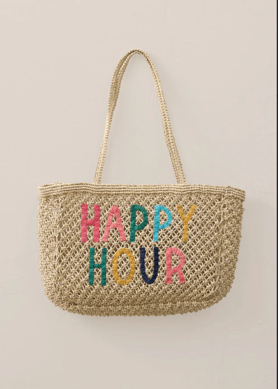 Z Supply Spring Tote Happy Hours Natural