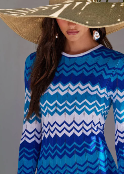 Beach Riot Shea Dress Antibes Chevron