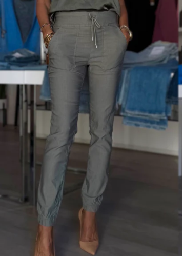 Bevy Flog Tali Green Herringbone Pants