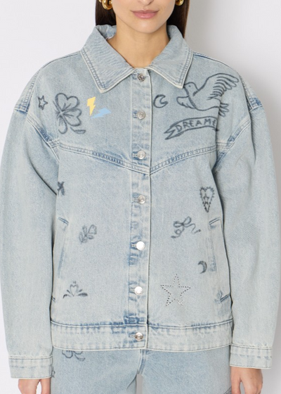Berenice VIVILUCKY Oversized Denim Jacket w/ Patches