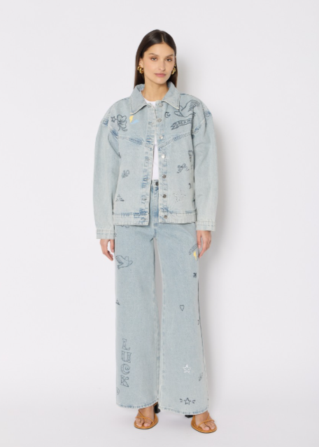 Berenice VIVILUCKY Oversized Denim Jacket w/ Patches