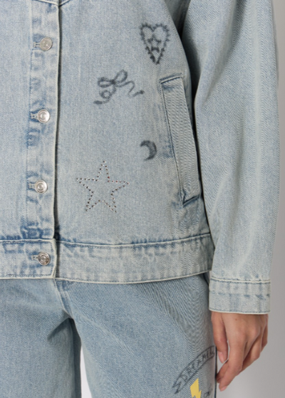 Berenice VIVILUCKY Oversized Denim Jacket w/ Patches