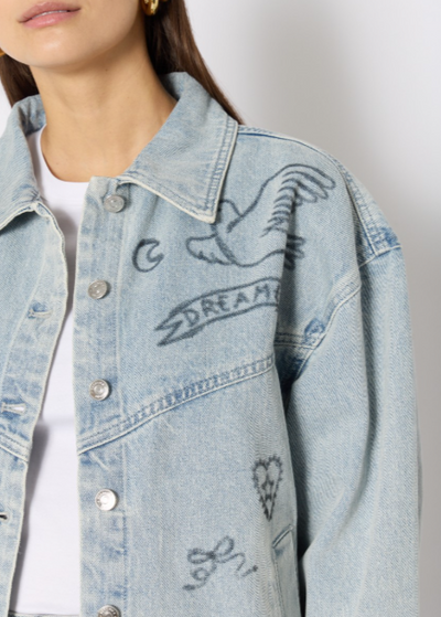 Berenice VIVILUCKY Oversized Denim Jacket w/ Patches