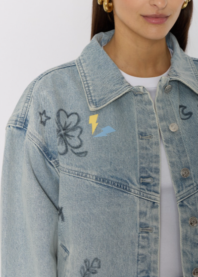 Berenice VIVILUCKY Oversized Denim Jacket w/ Patches