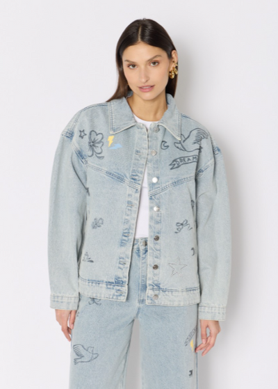 Berenice VIVILUCKY Oversized Denim Jacket w/ Patches