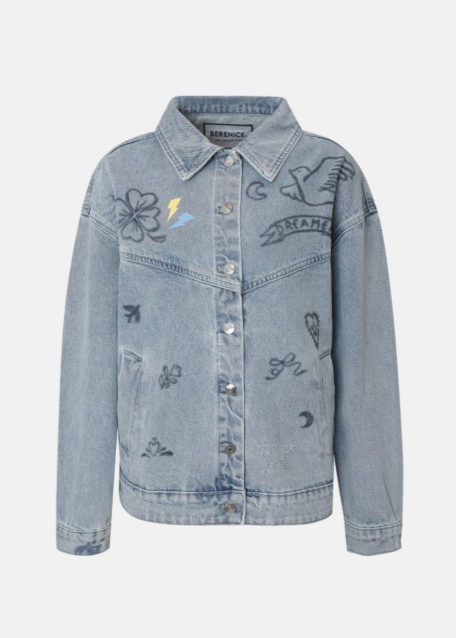 Berenice VIVILUCKY Oversized Denim Jacket w/ Patches