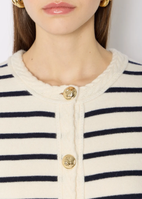Berenice MGLORIA Cardigan Off White/Navy Stripes