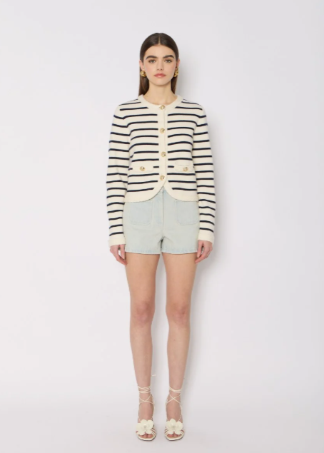 Berenice MGLORIA Cardigan Off White/Navy Stripes