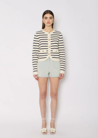 Berenice MGLORIA Cardigan Off White/Navy Stripes