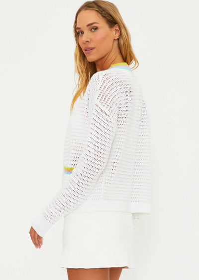Beach Riot Gene Rose Blush Cardigan White