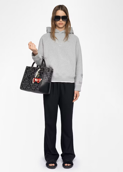 Zadig & Voltaire Sweatshirt Georgy w/ Multi-Rhinestone Gris Chine