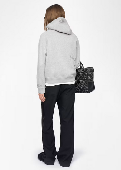 Zadig & Voltaire Sweatshirt Georgy w/ Multi-Rhinestone Gris Chine