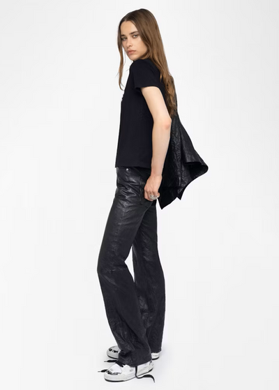 Zadig & Voltaire Alys T-shirt w/ Wording Patch Black