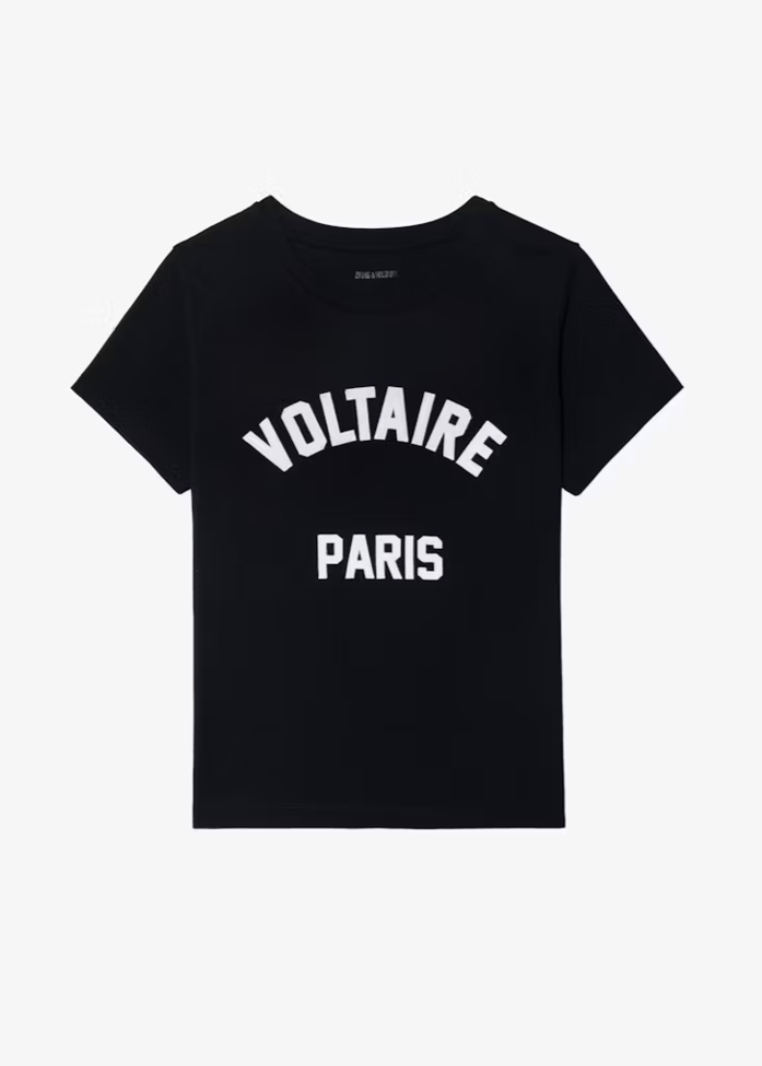 Zadig & Voltaire Alys T-shirt w/ Wording Patch Black